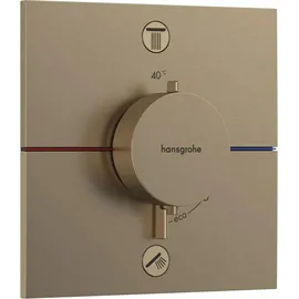 Hansgrohe ShowerSelect Comfort E Duschthermostat eckig für 2 Verbraucher Brushed Bronze 15572140