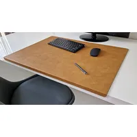 Profi Mats Schreibtischunterlage Gewinkelt mit Kantenschutz Just Kunst Leder 3 Gr und 7 Farben grün 70 cm