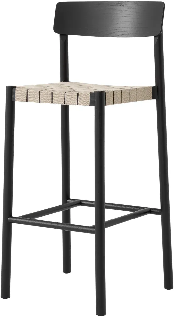 &Tradition Betty TK15 Barhocker, höhe 75 cm, schwarz / gewebe natur
