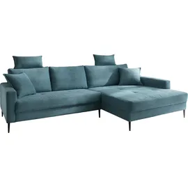 trends by hg Ecksofa Polyester 2-Sitzer Blau