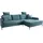trends by hg Ecksofa Polyester 2-Sitzer Blau