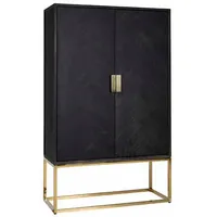 Casa Padrino Luxus Barschrank Schwarz / Gold 108 x