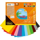 IDENA Tonpapier Set 24 Blatt 12 Farben DIN A4 150 g/m2