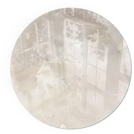 Tulup Funkenschutz Glasplatte 60 cm Rund Sicherheitsglas Weiß