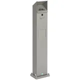 Proregal Kombiascher Standsäule für Außenbereich HxBxT 115 x 18 x 15 cm Verzinkter Stahl Silber