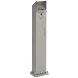Proregal Kombiascher Standsäule für Außenbereich HxBxT 115 x 18 x 15 cm Verzinkter Stahl Silber