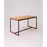KAWENTSMANN Esstisch TALON Massivholztisch mit pulverbeschichtetem Stahlgestell (Tisch), aus massiver Eiche, mit Stahlgestell, Made in Germany, RAL-Farben lila 160 cm x 76 cm x 80 cm
