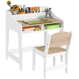aiyaplay Kinderschreibtisch Set 5 Fächer Natur