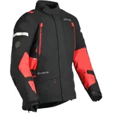 Dane Valby wasserdichte Motorrad Textiljacke, schwarz-rot, Größe 52 für Männer