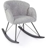 Schaukelsessel Sibilla aus Boucle-Stoff, klassisches Design, hellgrau, gepolstert, Metallgestell