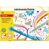 Eberhard Faber 551016 - Glitzer Filzstifte Set, 16 Malstifte mit Basic und Pastell Farben