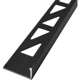 Dalsys Fliesenschiene Aluminium 2m x 8mm, Winkelprofil Schwarz
