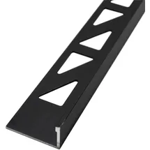 Dalsys Fliesenschiene Aluminium 2m x 8mm, Winkelprofil Schwarz