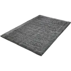 Badematte KLEINE WOLKE "Net", grau (schiefer), H:17mm, Baumwolle, Badematten, Badteppich, Uni Farben, rutschhhemmend