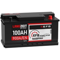 LANGZEIT EFB Batterie 100Ah 12V 900A/EN Start-Stop Autobatterie statt 90Ah 95Ah