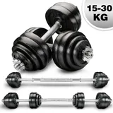 RE:SPORT® Hantelset Gusseisen 20 kg Kurzhanteln Langhantel Set Hantel Hantelscheiben
