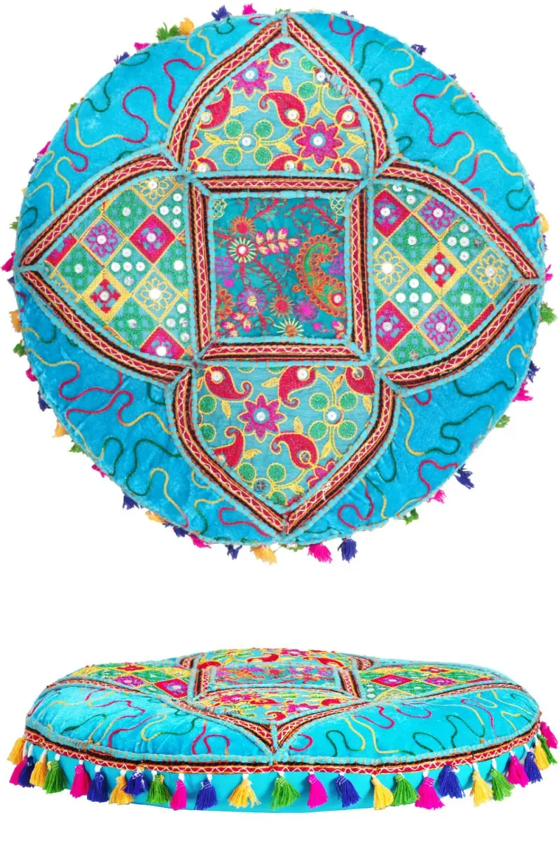 Orientalische Bodenkissen Sitzkissen Dekoration Bahri Blau