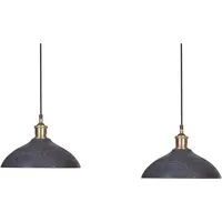 Beliani Hängeleuchte Mango Holz Schwarz