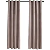 vidaXL Verdunkelungsvorhang Ösen 140 x 245 cm taupe 2 St. Wildledercharakter