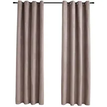 vidaXL Verdunkelungsvorhang Ösen 140 x 245 cm taupe 2 St. Wildledercharakter