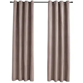 vidaXL Verdunkelungsvorhang Ösen 140 x 245 cm taupe 2 St. Wildledercharakter