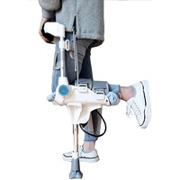 GKPLY Lenkbarer Knie-Walker, verstellbare, freihändige Knie-Krücken Einbeinige Teleskop-Walker Höhenverstellbar rutschfest bei Knöchelfrakturen Verstauchungen Waden- und Knöchelverletzungen.