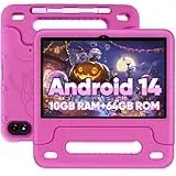 TUOHAITIME Kinder Tablets, Android 14 Tablet für Kinder, 10 Zoll Tablet mit Octa-Core, 10GB RAM 64GB ROM 1TB Karte erweiterbar, Elterliche Kontrolle, 6000mAh, WiFi, Bluetooth, Kleinkind tablets (Rosa)