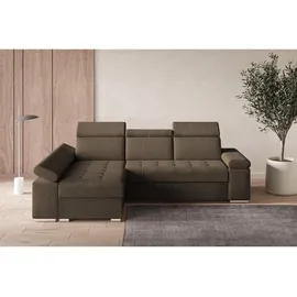 e-meubles Ecksofa Braun, Holzwerkstoff, L-Form,L-Form, 260x168 cm, Wohnzimmer, Sofas & Couches, Wohnlandschaften, Ecksofas