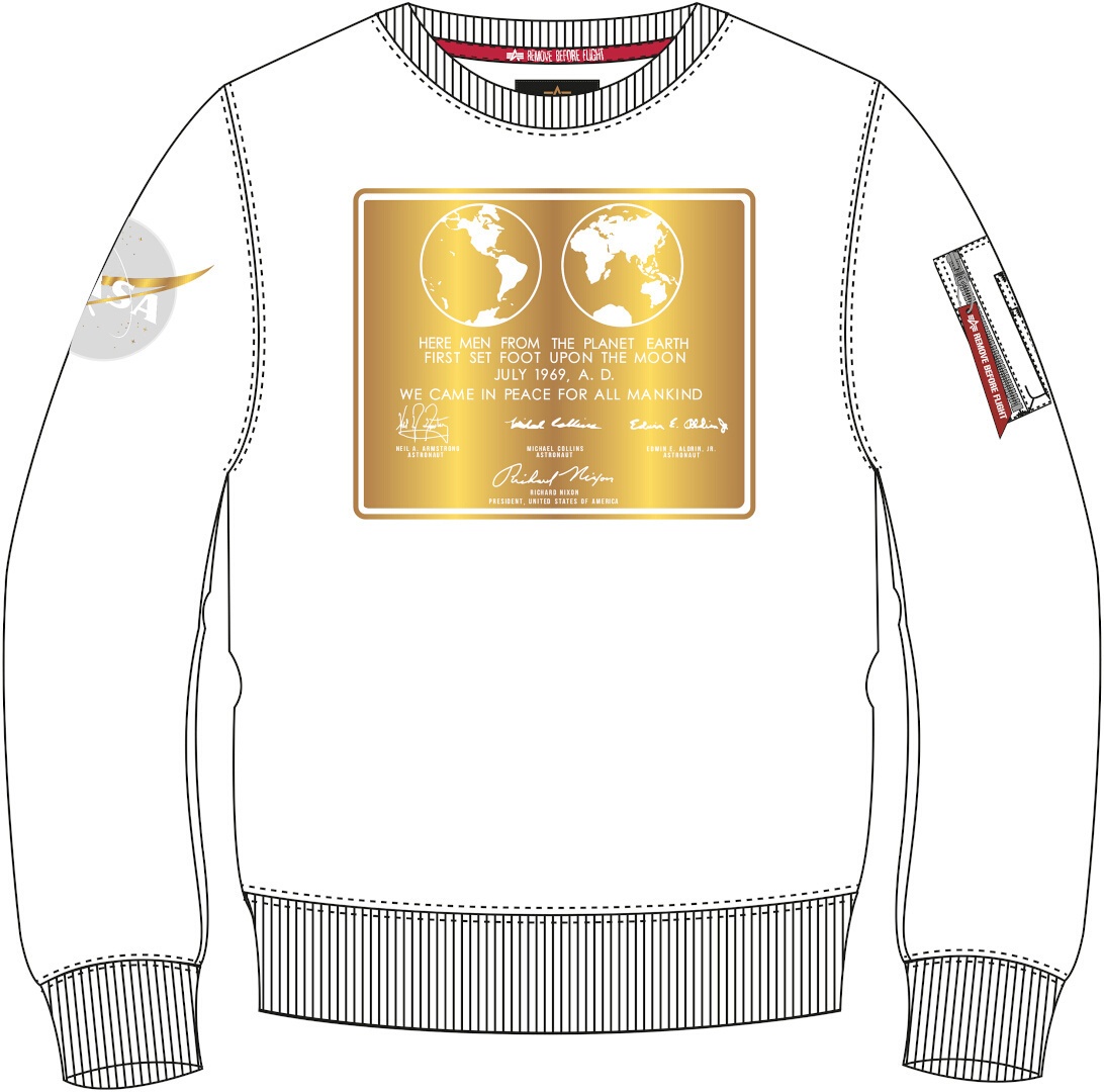 Alpha Industries Lunar Plaque Sweatshirt, weiss, Größe S