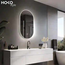 Hoko Ovalspiegel 50 x 90 cm Weiß