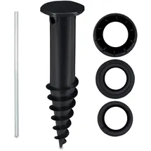 Relaxdays Bodenhülse Sonnenschirm, schwarz