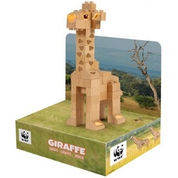 FabBrix Holzbaukasten WWF Wooden Bricks Girafe Holzbausteine, Klemmbausteine braun