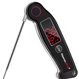 ThermoPro TP19 IP65 Wasserdicht Fleischthermometer ±0.5°C Genau Küchenthermometer 2-3s Reaktionszeit Bratenthermometer Einstichthermometer für Braten, Wein, BBQ Schwarz