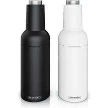 Arendo Salz- und Pfeffermühle elektrisch 2er Set Schwarz/Weiß befüllt