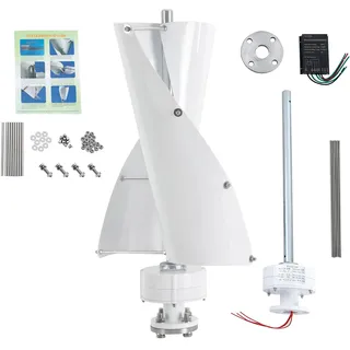 Windkraftanlage, 500W Vertikale Windgenerator mit Steuergerät, 2-Blatt-Windkraftgenerator, Windgeschwindigkeit 13m/s, Geräuscharmer, für Haus, Geschäft
