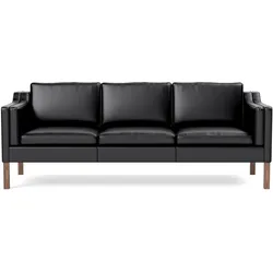 Fredericia Mogensen 2213 Sofa, walnuss geölt / leder primo 88 schwarz