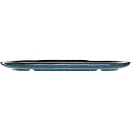 LEONARDO HOME Matera Platte - Große Servierplatte aus Keramik - Eckiger Teller zum Anrichten von Apero, Snacks, Käse etc. - 32x18 cm - Mikrowellengeeignet, spülmaschinenfest - Blau,