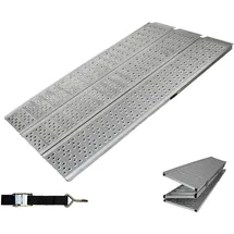 Baumarktplus DREIBREIT by TRUTZHOLM 3-fach Auffahrrampe klappbar Alu 255cm 115 cm Breite 1020kg grau gelocht