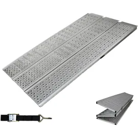 Baumarktplus DREIBREIT by TRUTZHOLM 3-fach Auffahrrampe klappbar Alu 255cm 115 cm Breite 1020kg grau gelocht