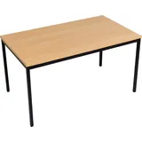 furni24 Mehrzwecktisch 160x80 cm Buche, TÜV/GS-Einfache Montage, Arbeitstisch, Bürotisch, Küchentisch, Esstisch, Druckertisch Büro-Möbel Arbeitszimmer Computertisch Gaming-Tisch