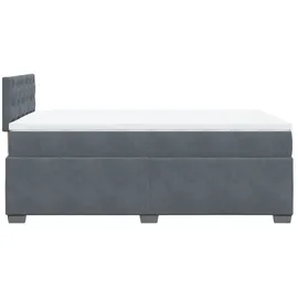 vidaXL Boxspringbett mit Matratze Dunkelgrau 120x200 cm Samt
