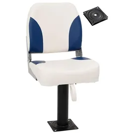 vidaXL Bootssitz mit Podest 360° Drehbar 55 x 70 x 106 cm blau