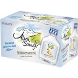 Alpenschnaps Steinbeisser Williamsbirne (12 x 20 ml) – Milder, aromatischer Williamsbirnen Schnaps – Obstschnaps mit Rezeptur aus dem Alpenland – Schnaps für den Genuss nach dem Essen – 35 % Vol.