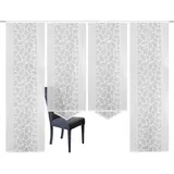 Home Fashion 94334-101 | 4er-Set SCHIEBEGARDINEN | Jacquard, Farbe: weiß, Maße: 2x 245x57 cm und 2x 160x57 cm