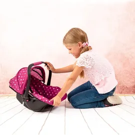 Bayer Design 67967AA Puppen-Autositz EasyGo, Puppenzubehör, passend zu Vario-Puppenwagen, mit Dach, verstellbarem Griff, Sicherheitsgurt, für Puppen Autositz,