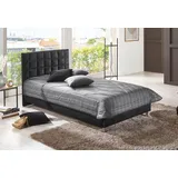 Westfalia Schlafkomfort Polsterbett, schwarz, B:130cm L:210cm, Bezug Bett: Microfaser (100% Polyester);Bonnell-Federkernmatratze: 51% Polypropylen, 39% Polyester und 10% Baumwolle;Kaltschaummatratze: 100% Polyester, Bezug abnehm- und waschbar bis 60C, WESTFALIA SCHLAFKOMFORT,