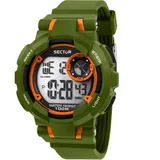 Sector Herren Uhr Sector Digital In Grünem Gummi Chronograph Alarm Licht R3251283003