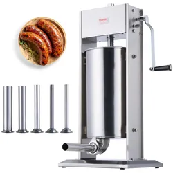 VEVOR Manueller Wurstfüller 15L Vertikale Wurstmaschine Edelstahl Wurst