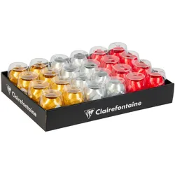 Clairefontaine Set mit 24 Eiknäueln Geschenkband, glatt, 7mmx10m - Sortierung 611300C