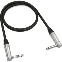 Behringer GIC-90 4SR Instrumentenkabel 0,9 m mit gewinkelten 6,35 mm TRS-Steckern – Hochwertiges Audiokabel für Gitarre, Pedalboard, Verstärker & Studio